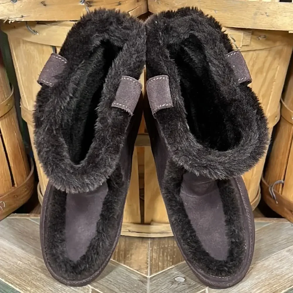 Timberland Mukluk Brown Suede Waterproof Faux Fur Pull On Boots Womens Size 7
